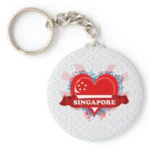 Vintage I Love Singapore Keychains