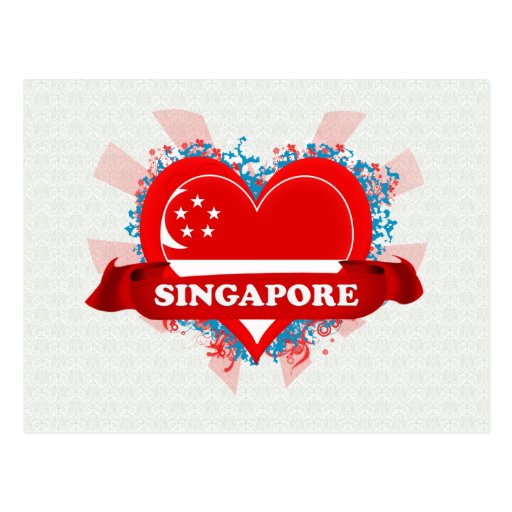 Vintage I Love Singapore Post Card