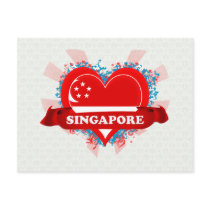 Vintage I Love Singapore Post Card