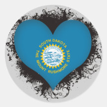 Vintage I Love South Dakota Round Sticker