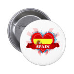 Vintage I Love Spain Pinback Button