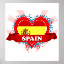 Vintage I Love Spain Poster