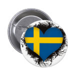 Vintage I Love Sweden Button