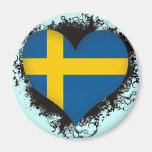 Vintage I Love Sweden Fridge Magnet