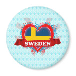 Vintage I Love Sweden magnets