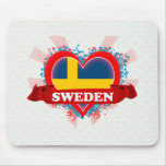 Vintage I Love Sweden mousepads