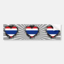 Vintage I Love Thailand Bumper Sticker