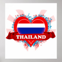 Vintage I Love Thailand Poster