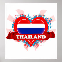 Vintage I Love Thailand Poster