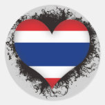 Vintage I Love Thailand Round Stickers