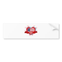 Vintage I Love Usa Bumper Sticker