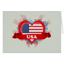 Vintage I Love Usa Greeting Card