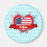 Vintage I Love Usa Fridge Magnets