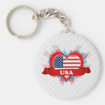 Vintage I Love Usa Keychains