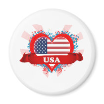 Vintage I Love Usa Fridge Magnets
