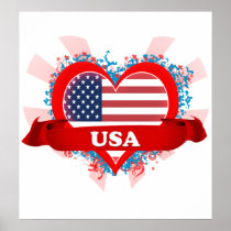 Vintage I Love Usa Posters