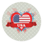Vintage I Love Usa stickers
