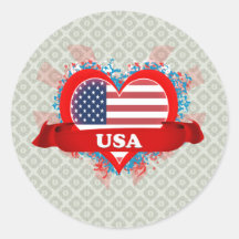 Vintage I Love Usa Sticker