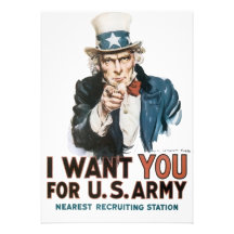 Vintage I Want You Army Poster Personalized Announcement