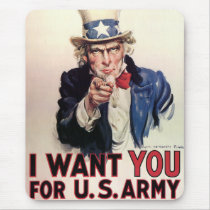 Vintage "I Want You" US Army Uncle Sam Mouse Pad