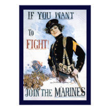 Vintage If you want to fight recruiting poster Custom Invitations
