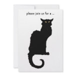 Vintage Illustration Halloween Black Cat invitations