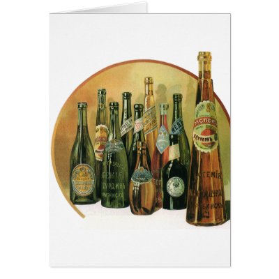 Vintage Imported Beers Greeting Cards by YesterdayCafe