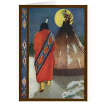 Vintage Indian and Teepee Greeting Card