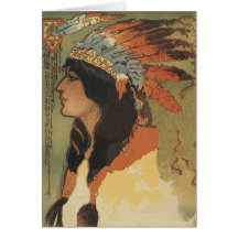 Vintage Indian Girl Greeting Card