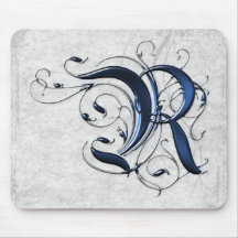 Vintage Initial R Mousepads
