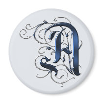 Vintage Initials A Fridge Magnet
