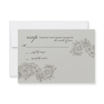 Vintage Inspired RSVP Wedding Response Card Custom Invitation