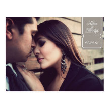 vintage inspired save the date postcard