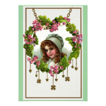 Vintage Irish Girl Invitations