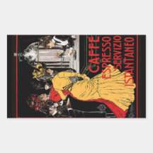 Vintage Italian Coffee espresso advertisement Rectangular Sticker