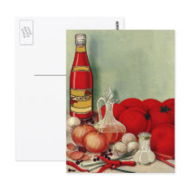 Vintage Italian Foods Ready for Cooking Post Card