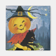Vintage Jack o' Lantern Child Fridge Magnets