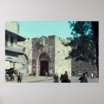Vintage Jaffa Gate Jerusalem Israel 1950 - 77 Print