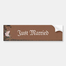 Vintage Japanese Cranes Wedding Invitations Bumper Sticker