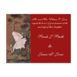 Vintage Japanese Cranes Wedding Invitations postcards