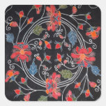 Vintage Japanese Kimono Textile (Bingata) Square Stickers