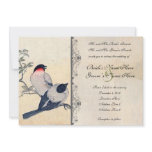 Vintage Japanese Lovebirds Wedding Invitation