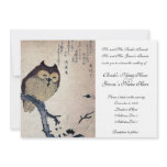 Vintage Japanese Owl Wedding Invitation