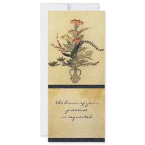 Vintage Japanese Parchment Tall Invitation