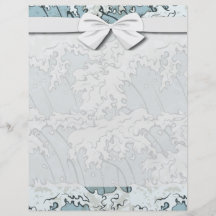 vintage japanese waves pattern flyer
