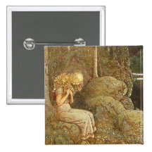 Vintage John Bauer Fantasy / Fairy Tale Art Button
