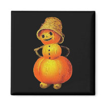 Vintage Jolly Pumpkin Square Magnet
