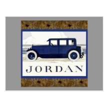 Vintage Jordan Car by the Sea Postcard
