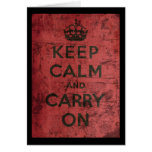 Vintage Keep Calm And Carry On cards