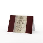 Vintage Keep Calm And Carry On cards